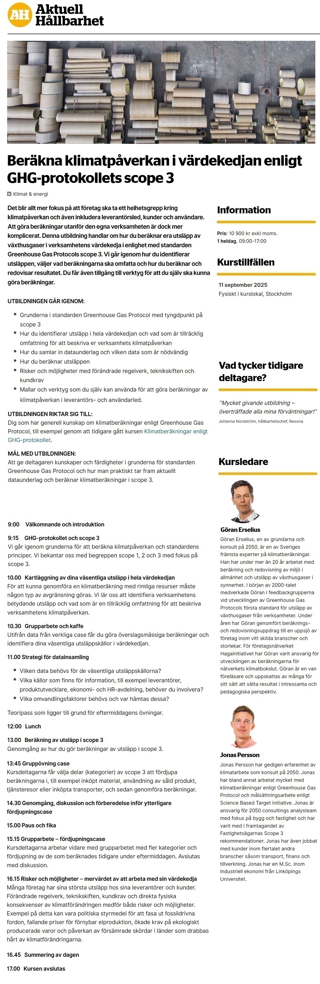 Beräkna klimatpåverkan i värdekedjan enligt GHG-protokollets scope 3