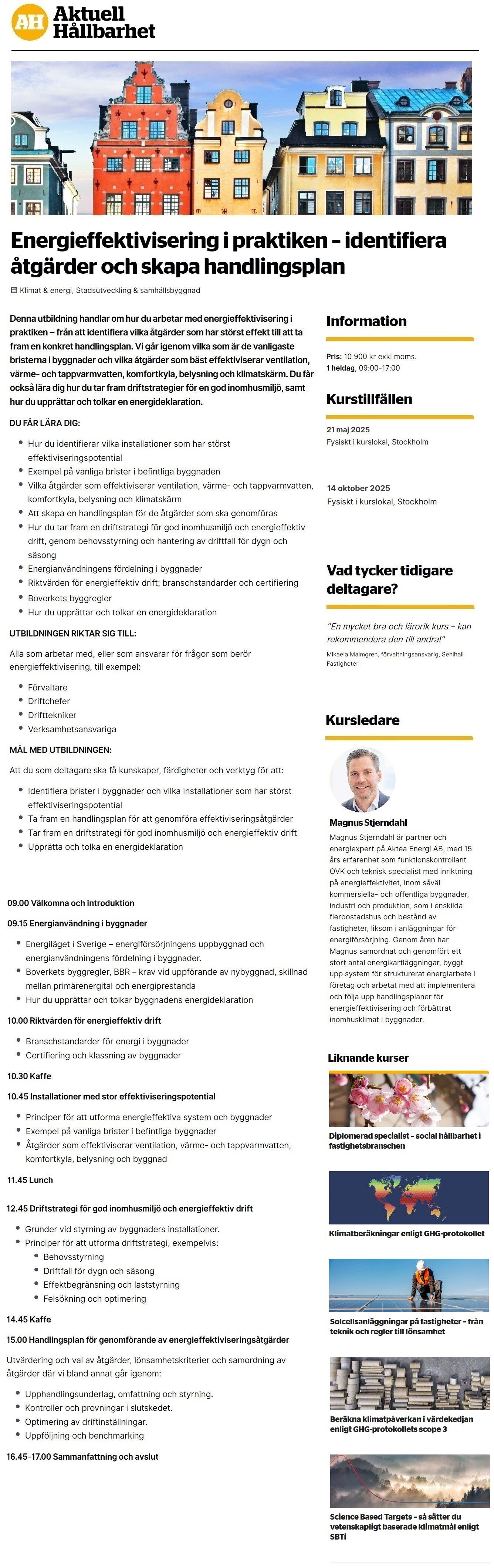 Energieffektivisering i praktiken – identifiera åtgärder och skapa handlingsplan