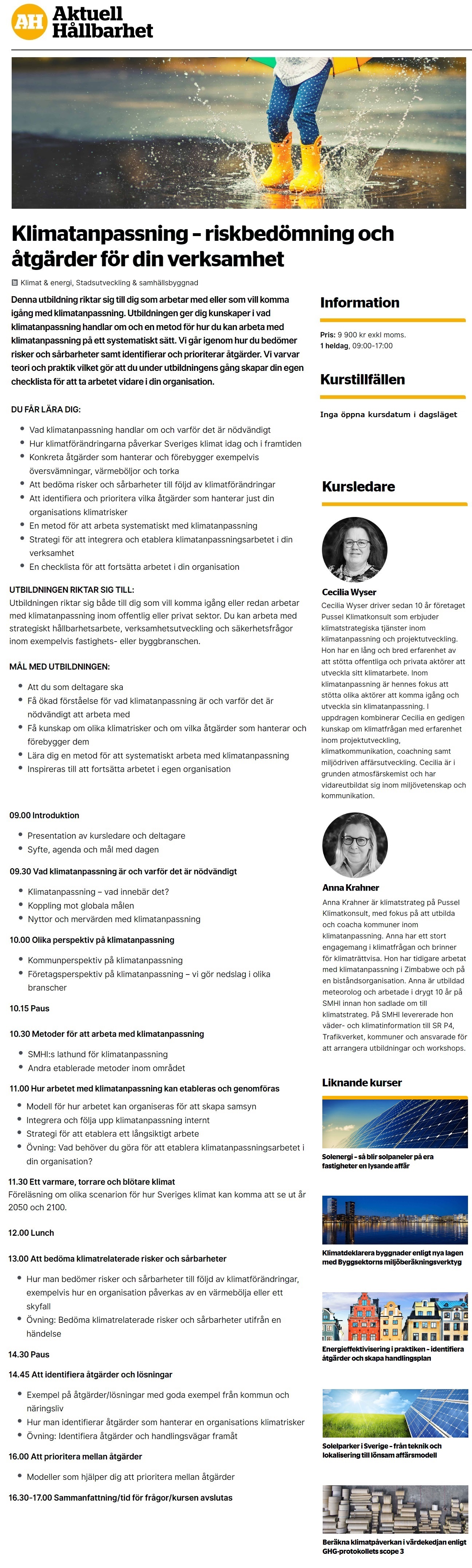 Klimatanpassning – riskbedömning och åtgärder för din verksamhet