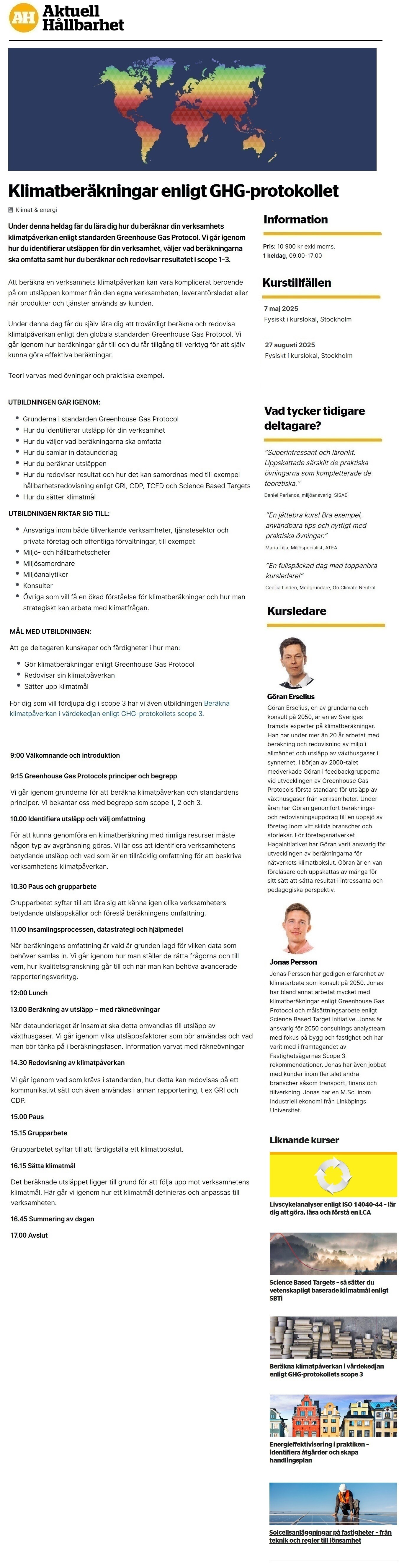 Klimatberäkningar enligt GHG-protokollet