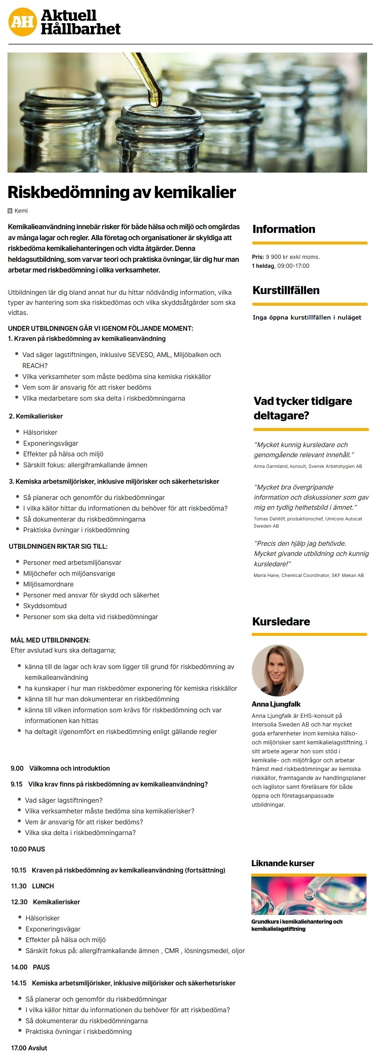 Riskbedömning av kemikalier