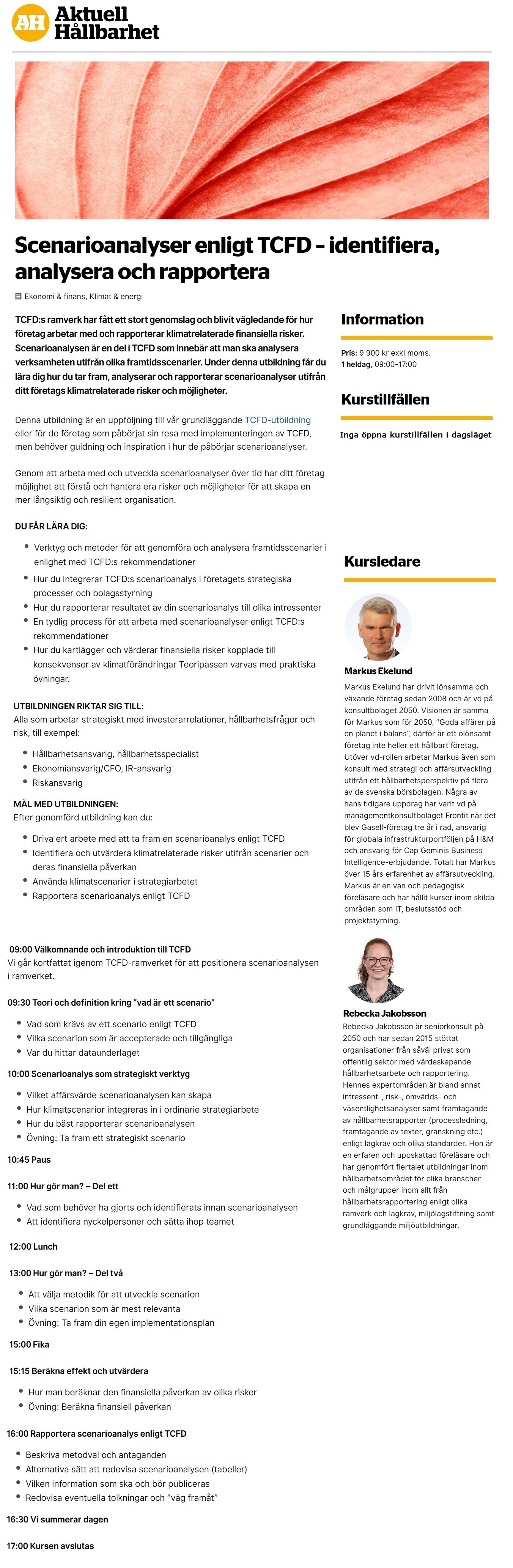 Scenarioanalyser enligt TCFD – identifiera, analysera och rapportera