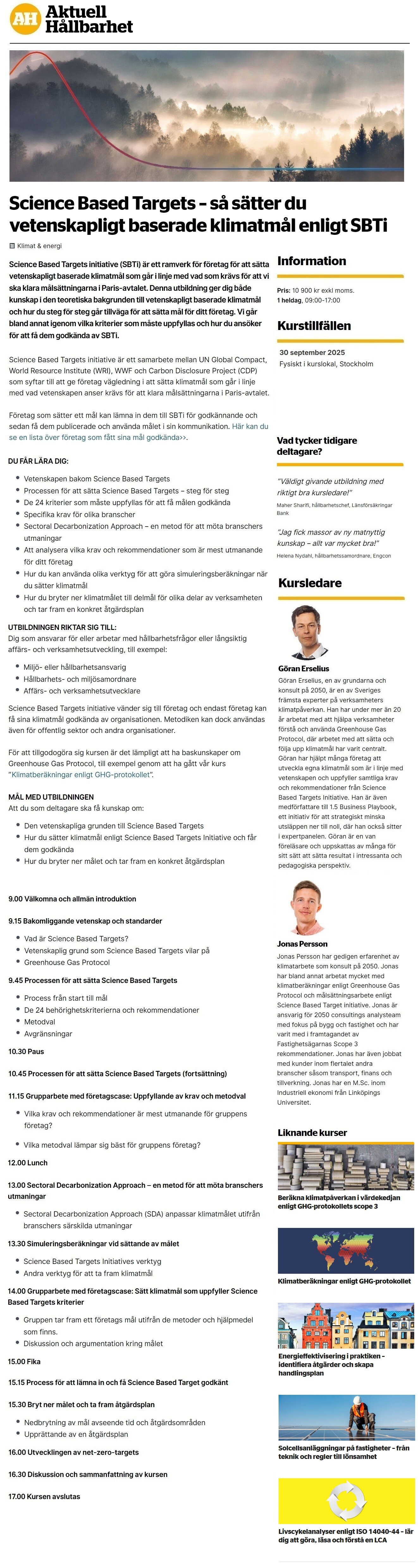 Science Based Targets – så sätter du vetenskapligt baserade klimatmål enligt SBTi