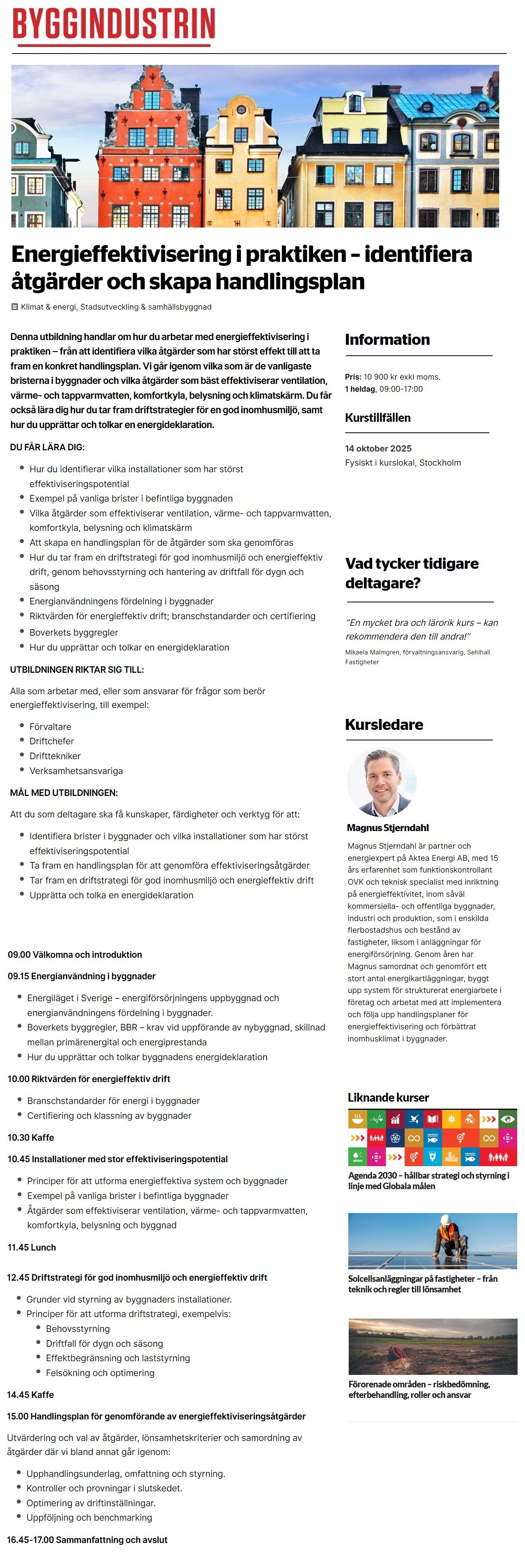 Energieffektivisering i praktiken – identifiera åtgärder och skapa handlingsplan