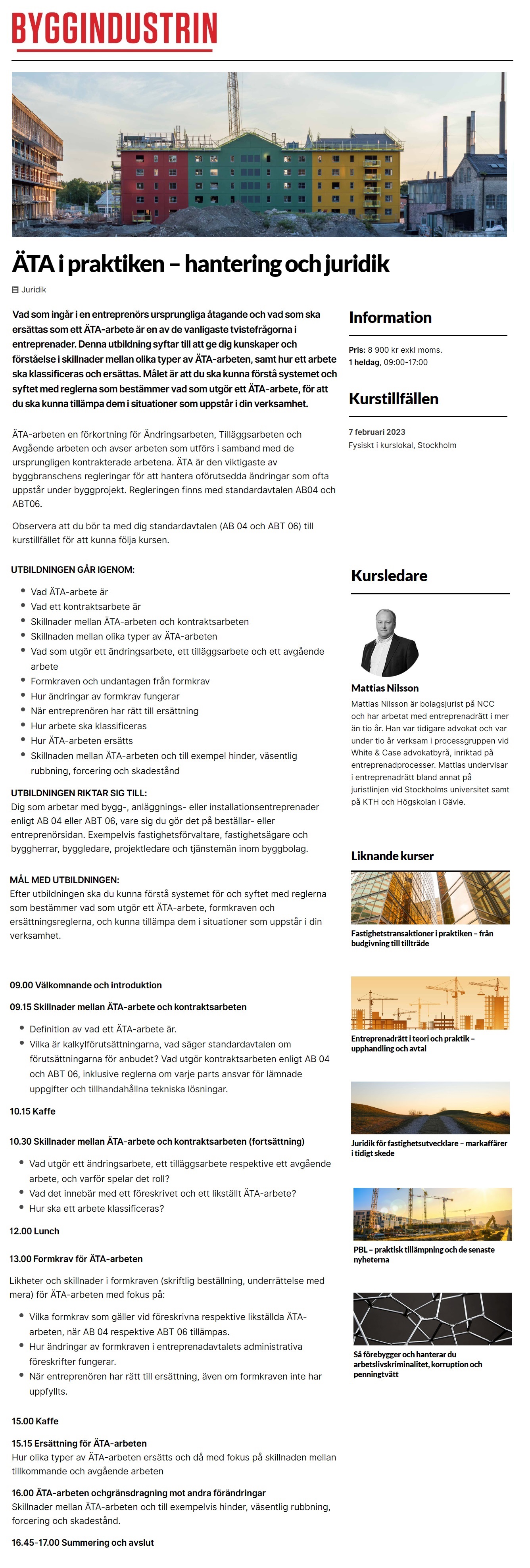 Byggindustrin Akademin - ÄTA i praktiken – hantering och juridik-2