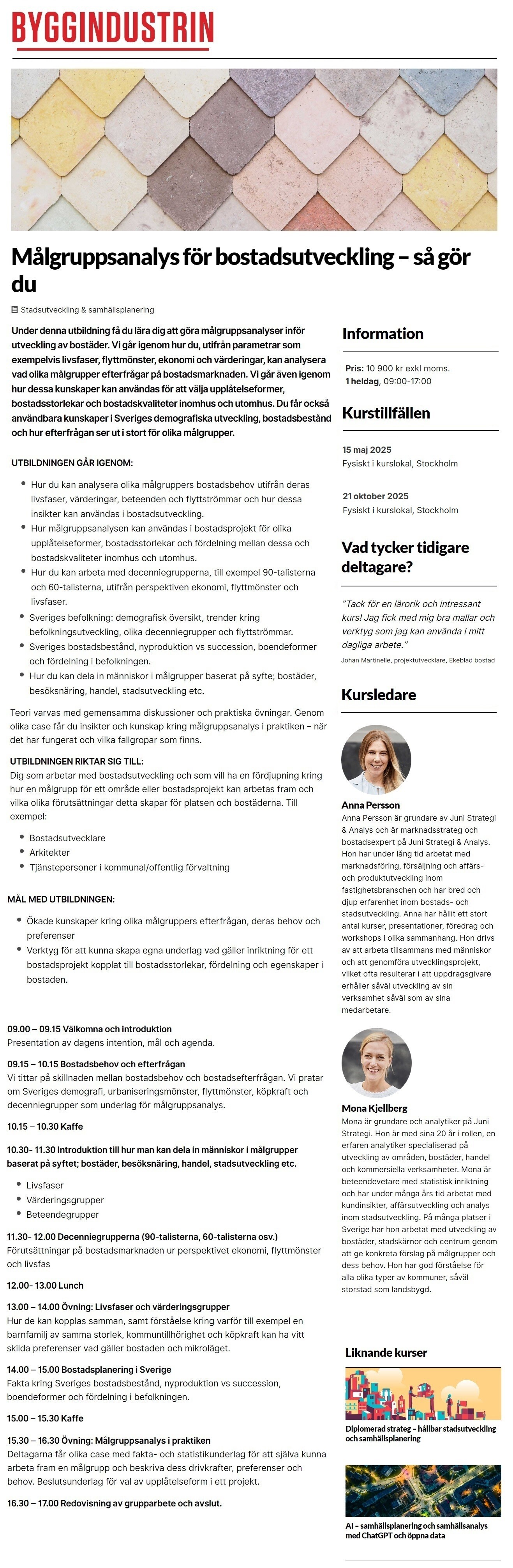 Byggindustrin Akademin - Målgruppsanalys för bostadsutveckling – så gör du