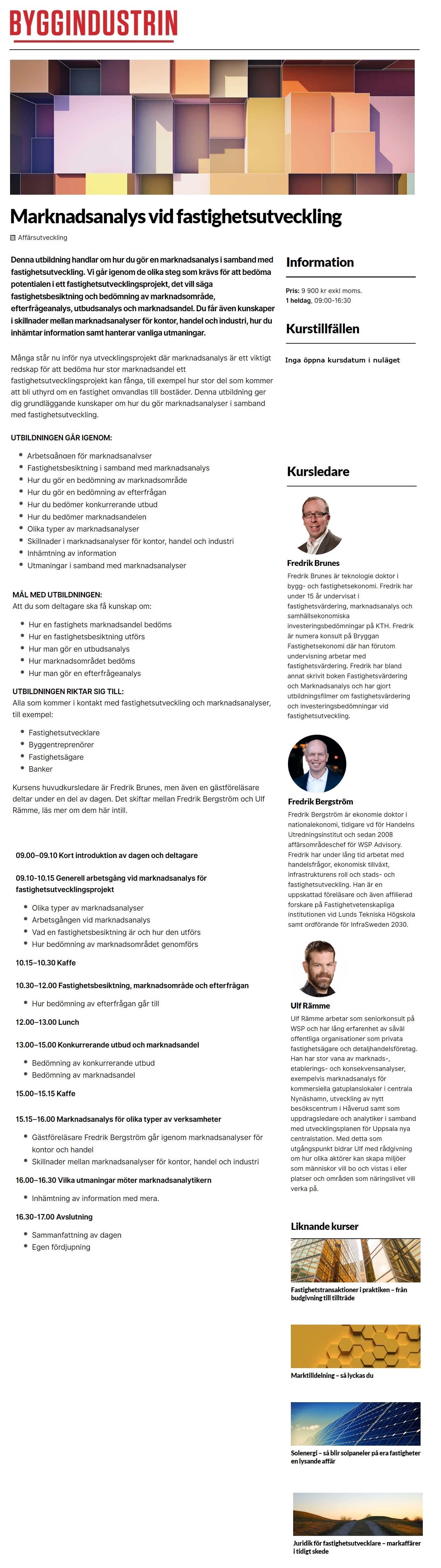 Marknadsanalys vid fastighetsutveckling