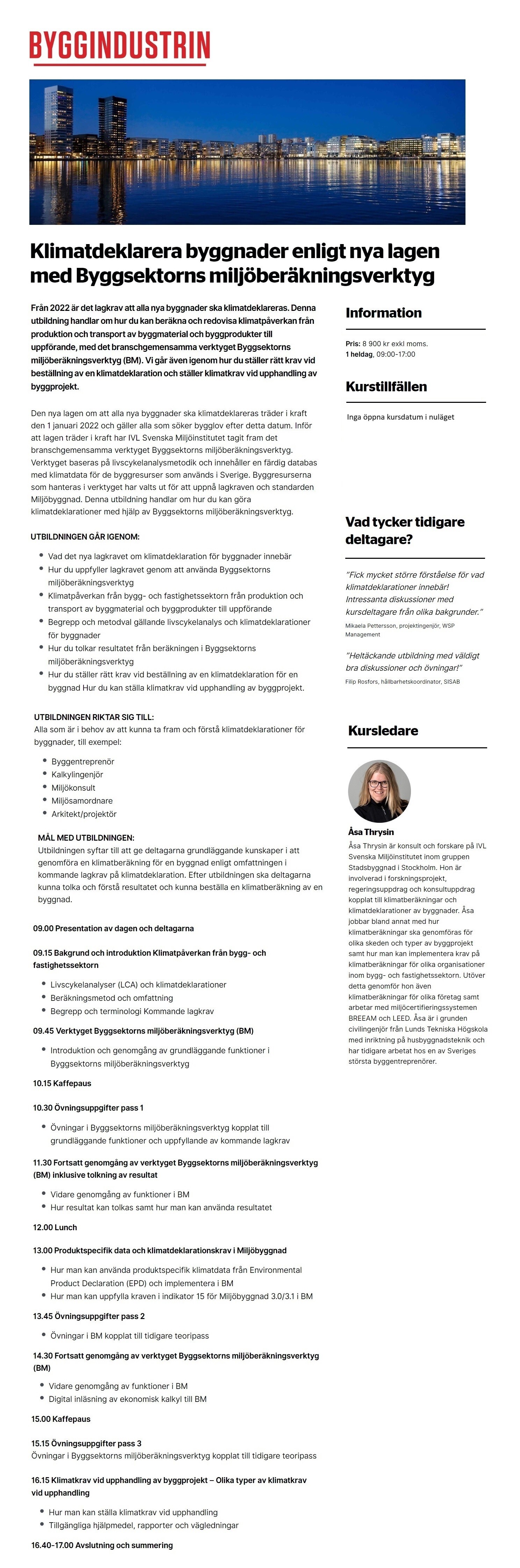 Klimatdeklarera byggnader enligt nya lagen med Byggsektorns miljöberäkningsverktyg