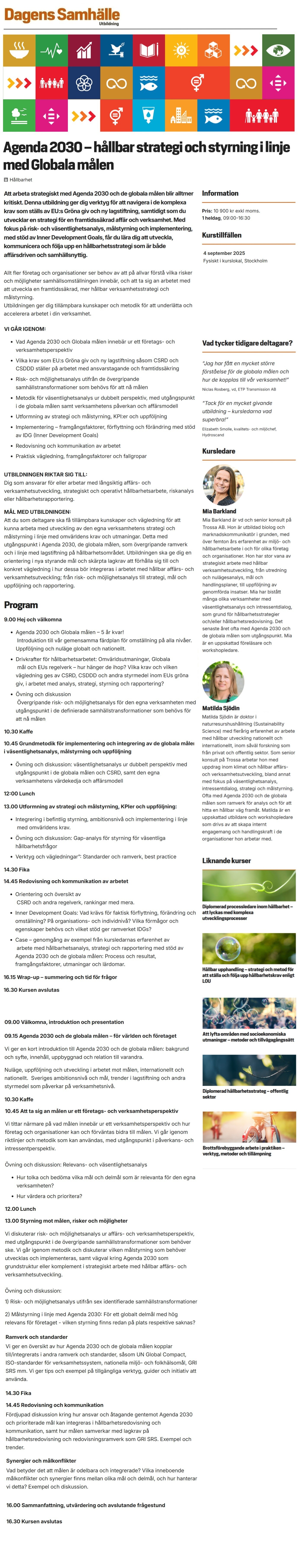 Globala målen – strategi och styrning i linje med Agenda 2030