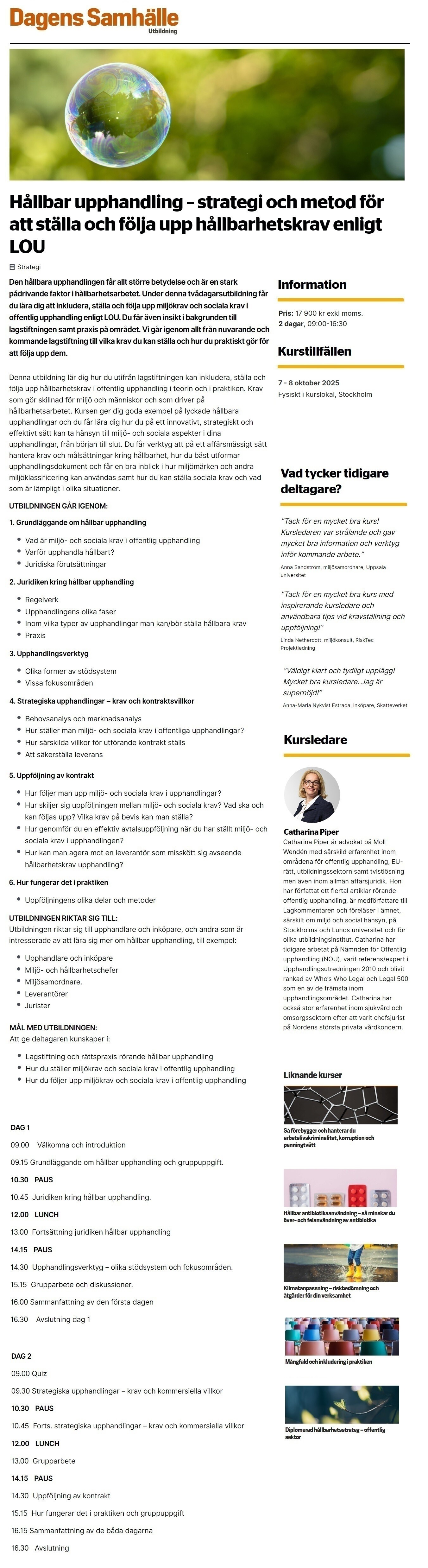 Hållbar upphandling – strategi och metod för att ställa och följa upp hållbarhetskrav enligt LOU