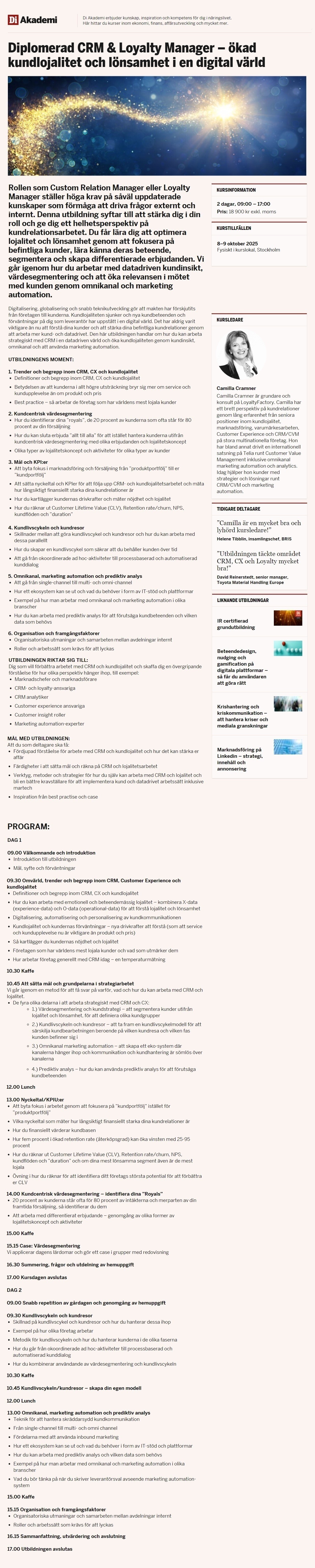 Diplomerad CRM & Loyalty Manager – ökad kundlojalitet och lönsamhet i en digital värld