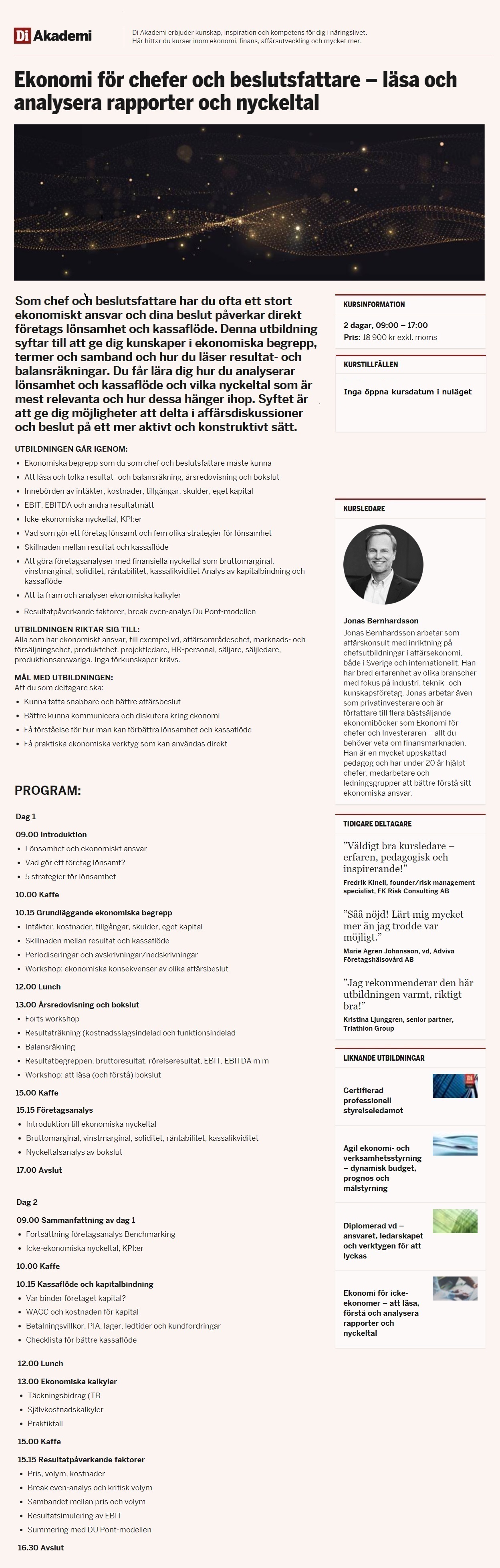 Ekonomi för chefer och beslutsfattare – läsa och analysera rapporter och nyckeltal