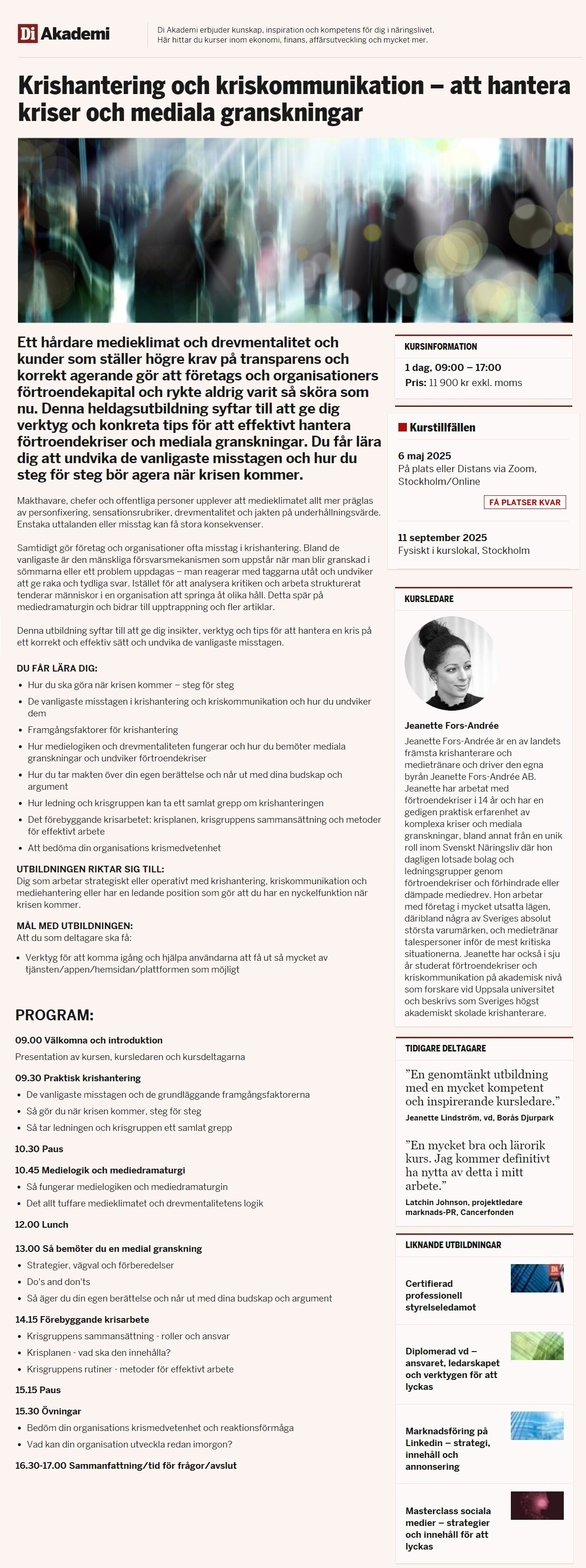 Krishantering och kriskommunikation – att hantera kriser och mediala granskningar