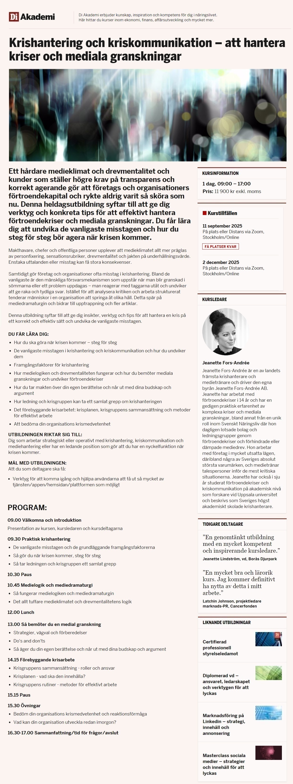 Krishantering och kriskommunikation – att hantera kriser och mediala granskningar