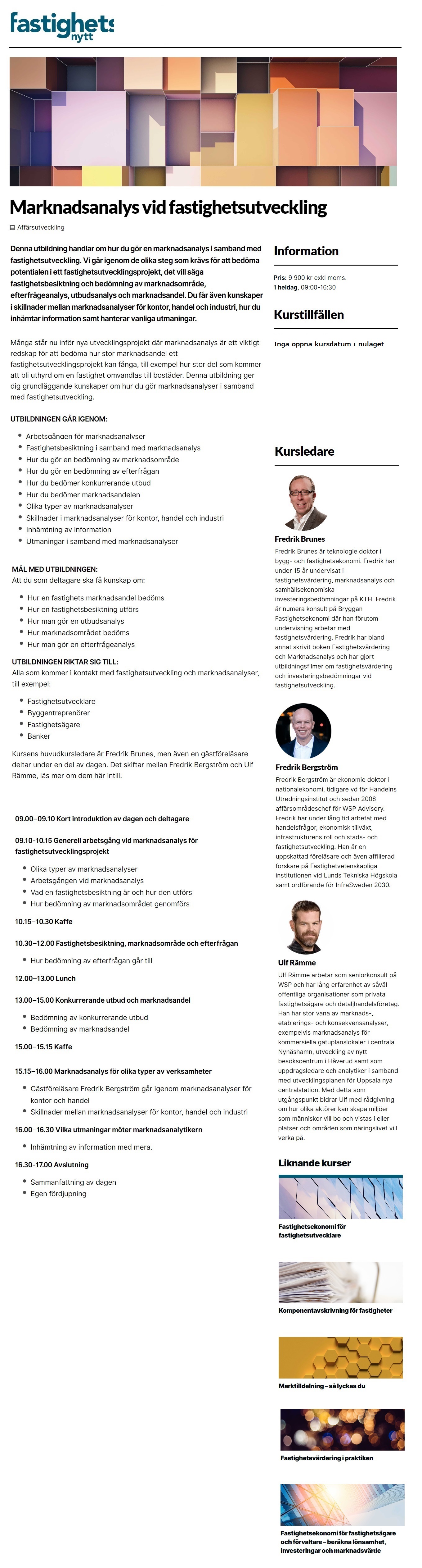 Marknadsanalys vid fastighetsutveckling