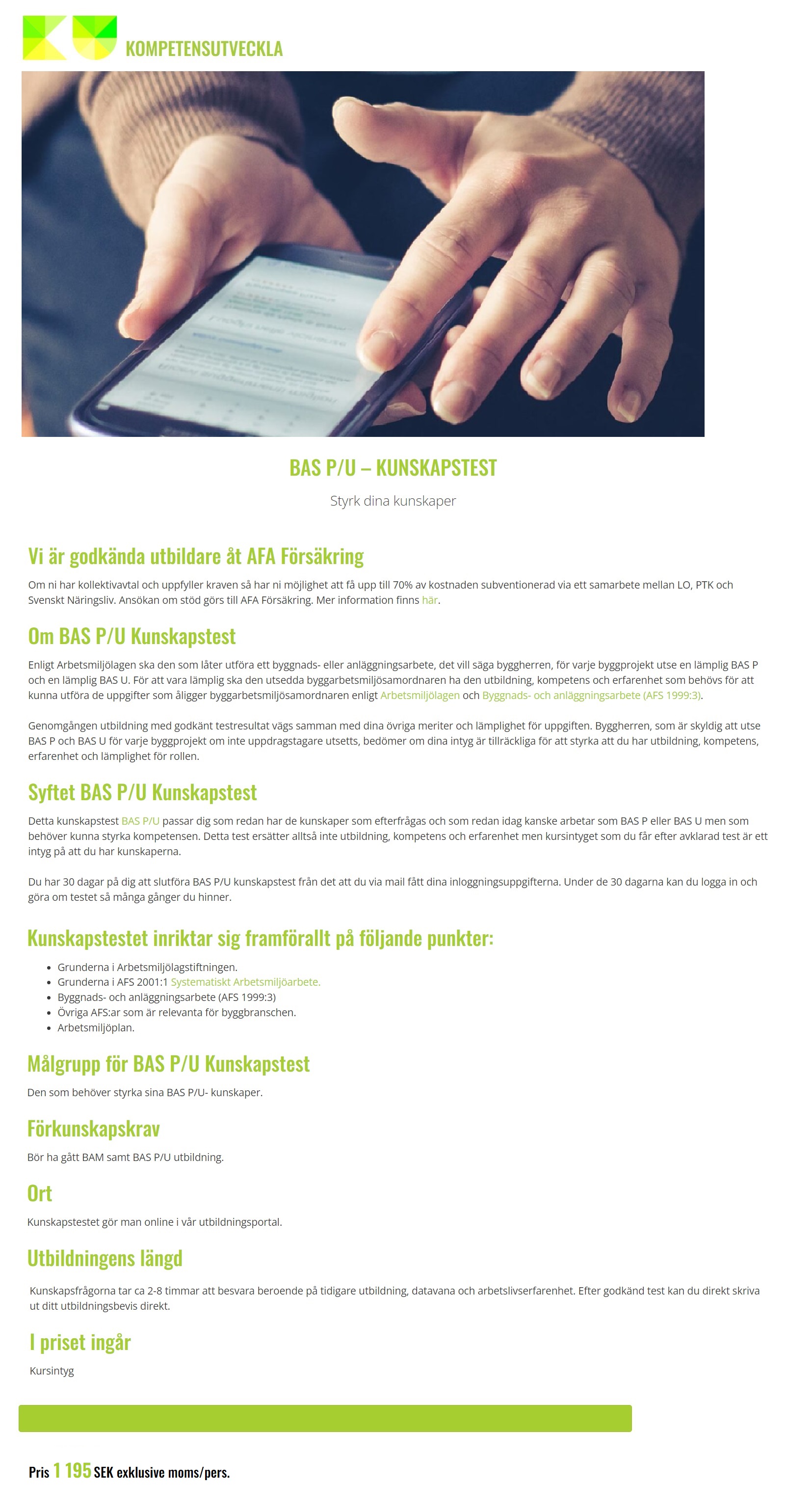 INSU - eSTÄLLNING UPP TILL 9 METER - WEBBUTBILDNING