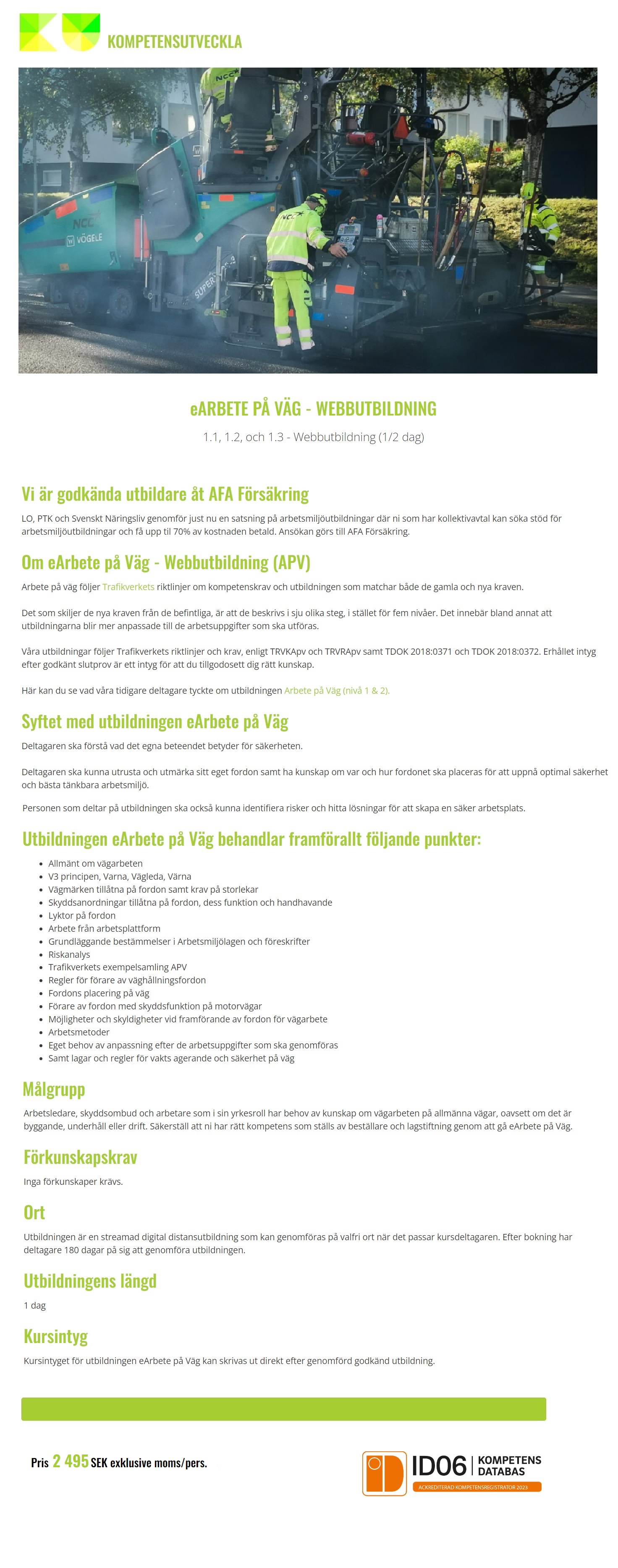 INSU - eSTÄLLNING UPP TILL 9 METER - WEBBUTBILDNING