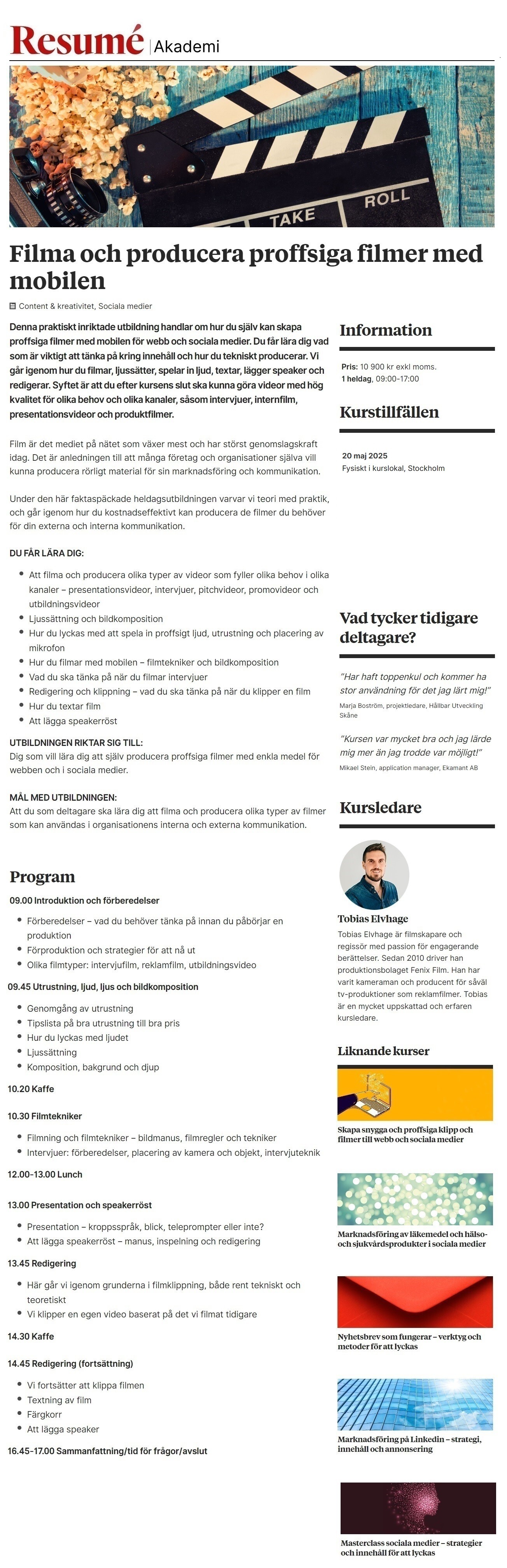 Skapa snygga och proffsiga klipp och filmer till webb och sociala medier
